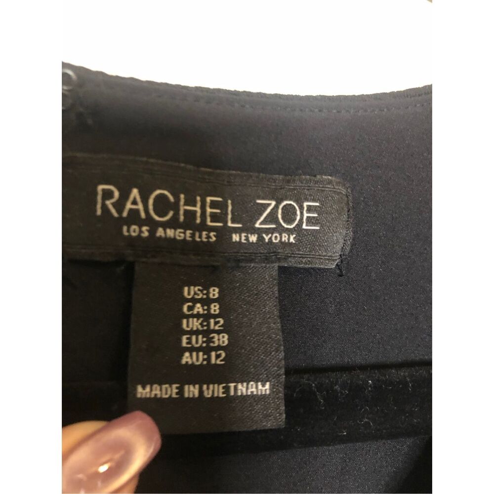 Rachel Zoe wide-leg cropped jumpsuit sz M career quiet luxury minimalist - Picture 4 of 9